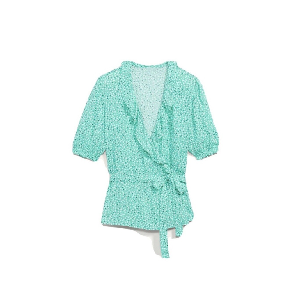 NWT Old Navy Ruffle Sleeve Wrap Blouse Size XL